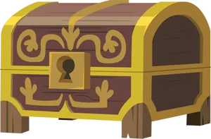 Vintage Cartoon Treasure Chest PNG Image