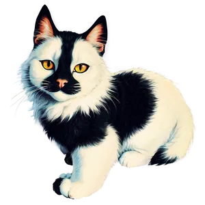 Vintage Cat Artwork Vector Png 06262024 PNG Image