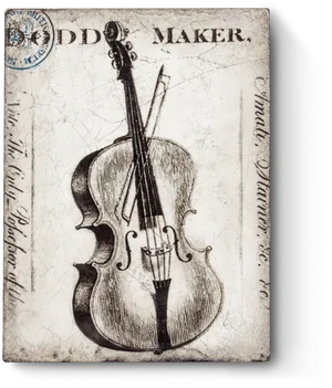 Vintage Cello Illustration PNG Image