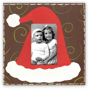 Vintage_ Children_ Santa_ Hat_ Frame PNG Image