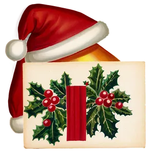 Vintage Christmas Card Png Vxb7 PNG Image