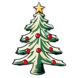 Vintage Christmas Tree Outline Png 06132024 PNG Image