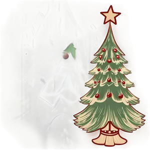 Vintage Christmas Tree Outline Png Mdw PNG Image