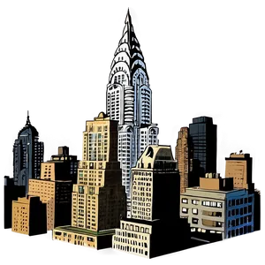 Vintage Chrysler Building Illustration Png 06252024 PNG Image