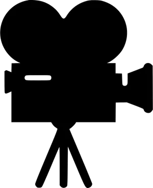 Vintage Cinema Camera Silhouette PNG Image