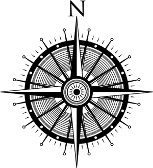 Vintage Compass Rose Illustration PNG Image