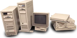 Vintage Computer Collection PNG Image