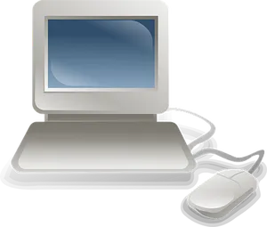 Vintage Computerand Mouse Vector PNG Image