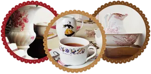 Vintage Crockery Collection PNG Image