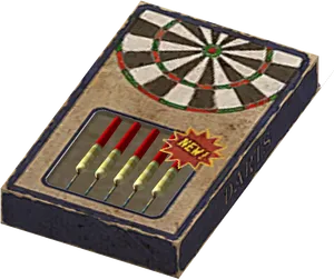 Vintage Dartboard Set3 D Model PNG Image