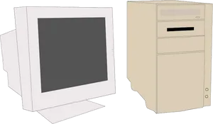 Vintage Desktop Computer Illustration PNG Image