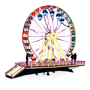 Vintage Ferris Wheel Illustration Png Bfy PNG Image