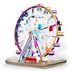 Vintage Ferris Wheel Illustration Png Ijh38 PNG Image