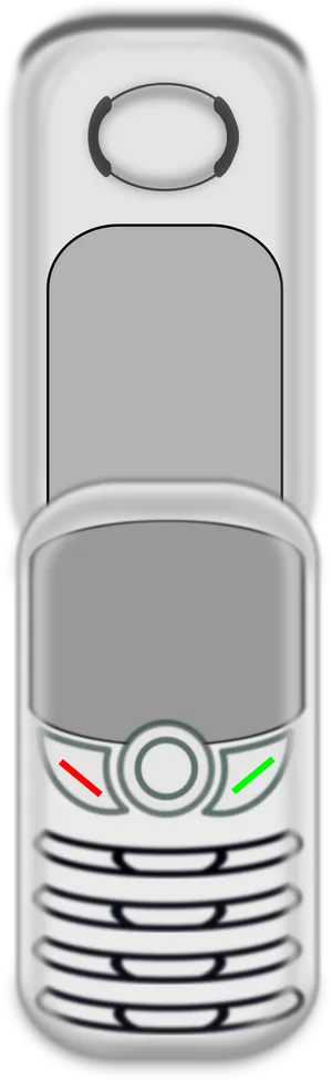 Vintage Flip Phone Vector PNG Image