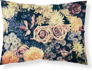 Vintage Floral Array Pillow Design PNG Image