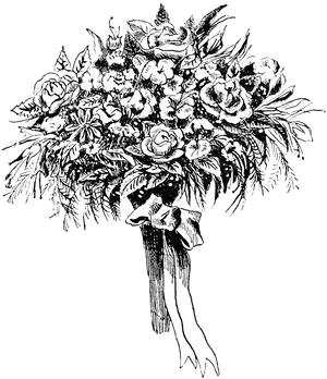 Vintage Floral Bouquet Illustration PNG Image