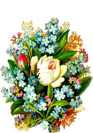 Vintage_ Floral_ Bouquet_ Illustration PNG Image