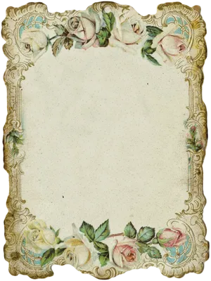 Vintage Floral Frame Design PNG Image