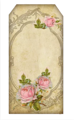 Vintage Floral Frame Template PNG Image