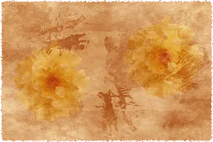 Vintage Floral Parchment Background PNG Image