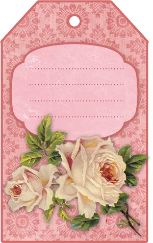 Vintage Floral Tag Design PNG Image