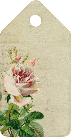 Vintage Floral Tag Design PNG Image