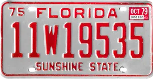 Vintage Florida License Plate1979 PNG Image