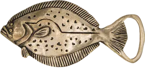 Vintage Flounder Fish Brooch Pin PNG Image