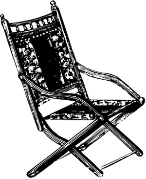 Vintage Folding Chair Graphic PNG Image