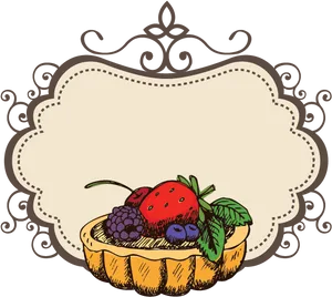 Vintage Fruit Tart Logo Design PNG Image