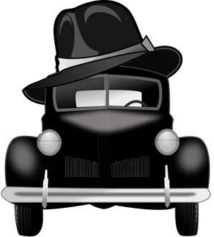 Vintage Gangster Car Vector PNG Image