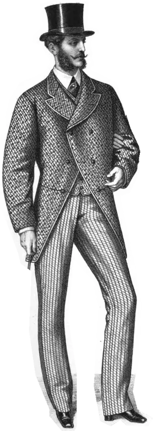 Vintage Gentlemanin Formal Attire PNG Image