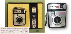 Vintage Girl Scout Camera Advertisement PNG Image