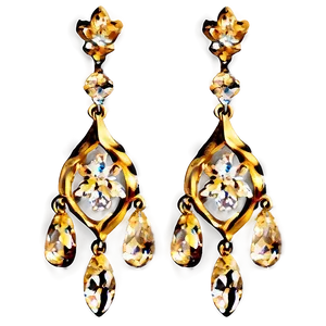 Vintage Gold Chandelier Earrings Png 06262024 PNG Image