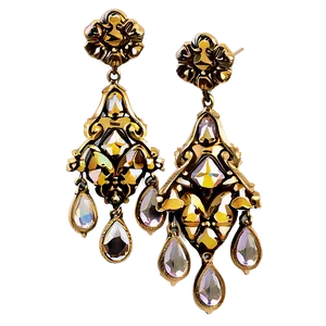 Vintage Gold Chandelier Earrings Png 06262024 PNG Image