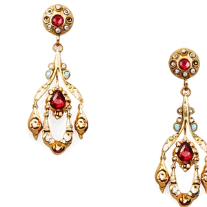 Vintage Gold Chandelier Earrings Png 54 PNG Image