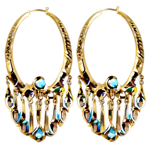 Vintage Gold Chandelier Earrings Png Xno48 PNG Image