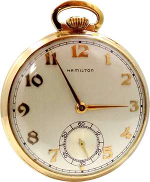 Vintage Hamilton Pocket Watch PNG Image