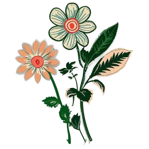 Vintage Indie Flower Graphic Png Ttv PNG Image