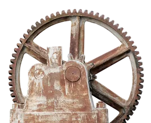 Vintage Industrial Gear Wheel PNG Image