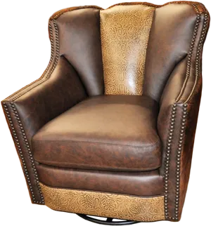 Vintage Leather Club Chair PNG Image