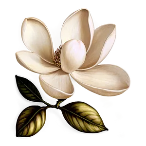 Vintage Magnolia Flower Sketch Png Pdr39 PNG Image