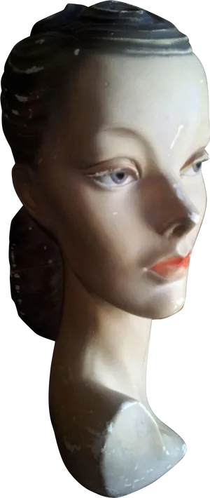 Vintage Mannequin Head Profile PNG Image