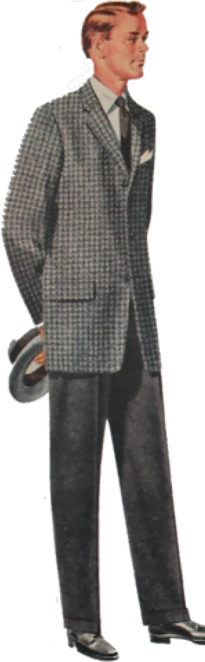 Vintage Menswear Houndstooth Suit1930s PNG Image