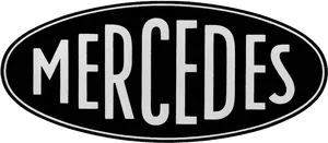 Vintage Mercedes Logo Blackand White PNG Image