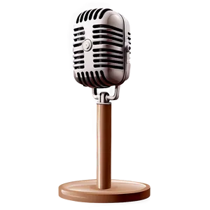 Vintage Microphone On Stand Png Qtu PNG Image