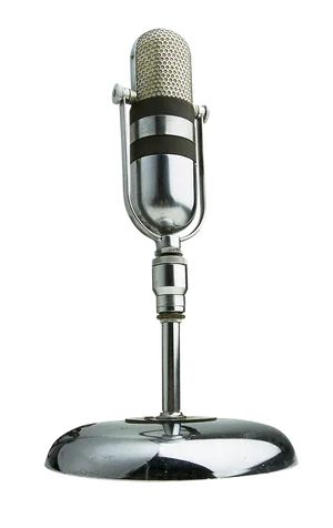 Vintage Microphoneon Stand PNG Image