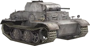 Vintage Military Tank Profile PNG Image