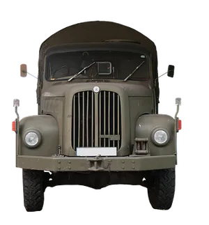 Vintage Military Truck Front View PNG Image