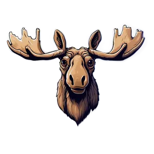 Vintage Moose Head Sketch Png Ghc PNG Image